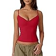 QINSEN Womens Spaghetti Strap Sweetheart Neck Sleeveless Top Slim Fit Going Out Camisole Basic Top