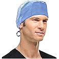 Blue Surgeon Caps. Disposable Surgical Head Covers with Ties for Hospital, Labs - Pack of 100 by Pearson