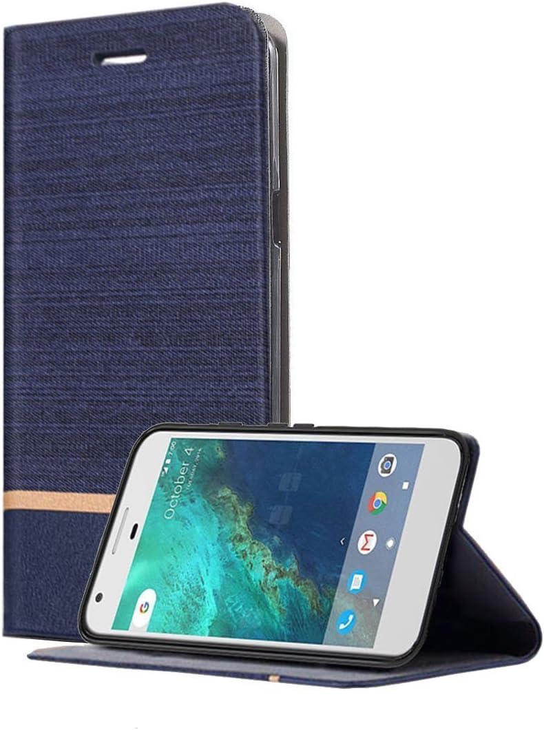 AModern Huawei Y7 2017 Case, Kickstand, Card Slot, Flip Leather PU Wallet Case for Huawei Y7 2017 (Dark Blue)