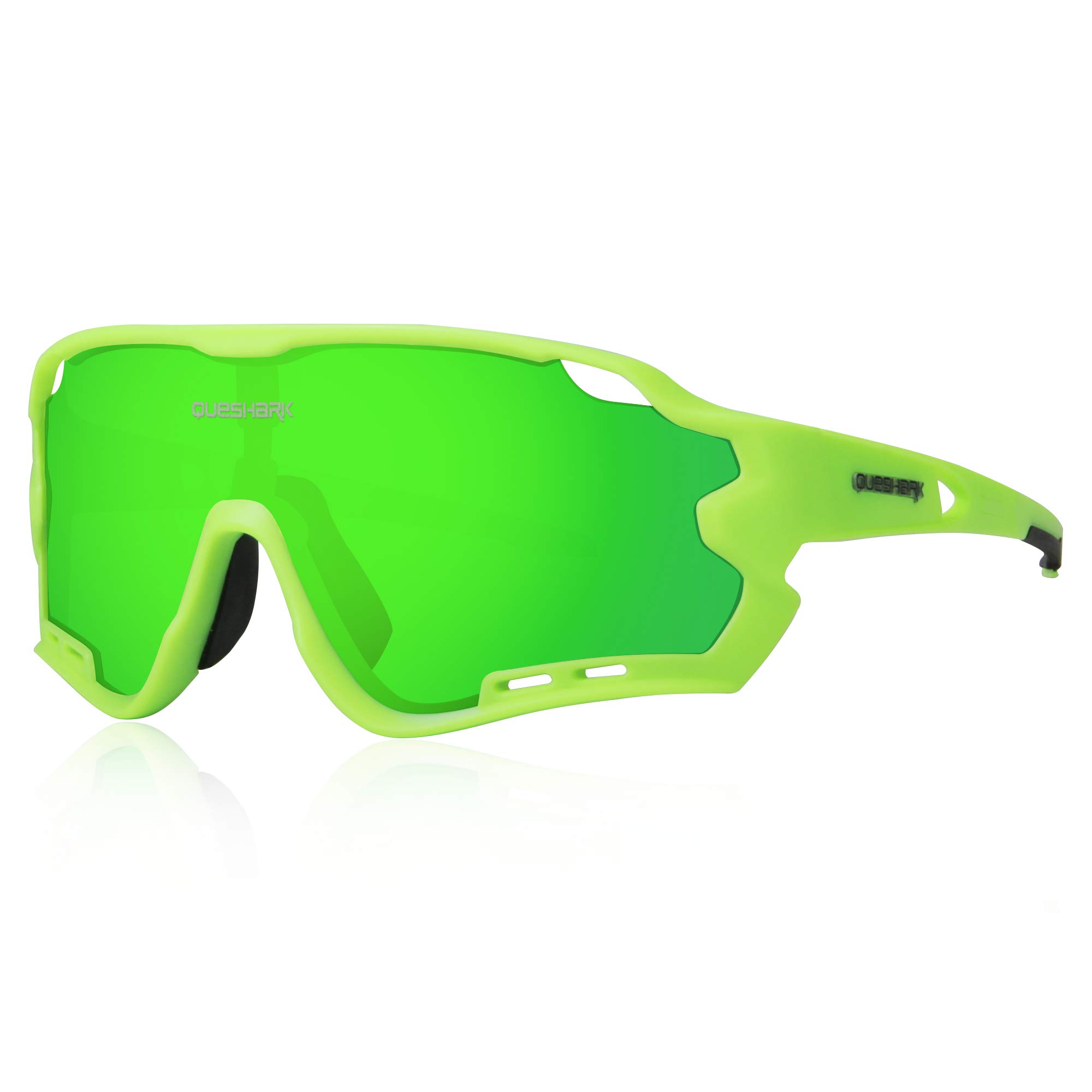 Queshark HD Polarized UV Protection Cycling Glasses Bike Eyewear For Road MTB Bike 4 Lens