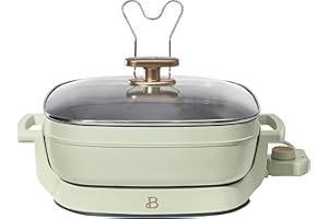 MIKLOO 5-in-1 Electric Expandable Skillet, Sage Green by Drew Barrymore, Up to 7 QT