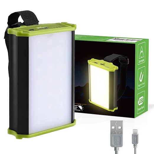LE Campinglampe, wiederaufladbare 250lm Arbeitsleuchte mit 4400mah Powerbank & Magnete, Helligkeit stufenlos dimmbar, für Str