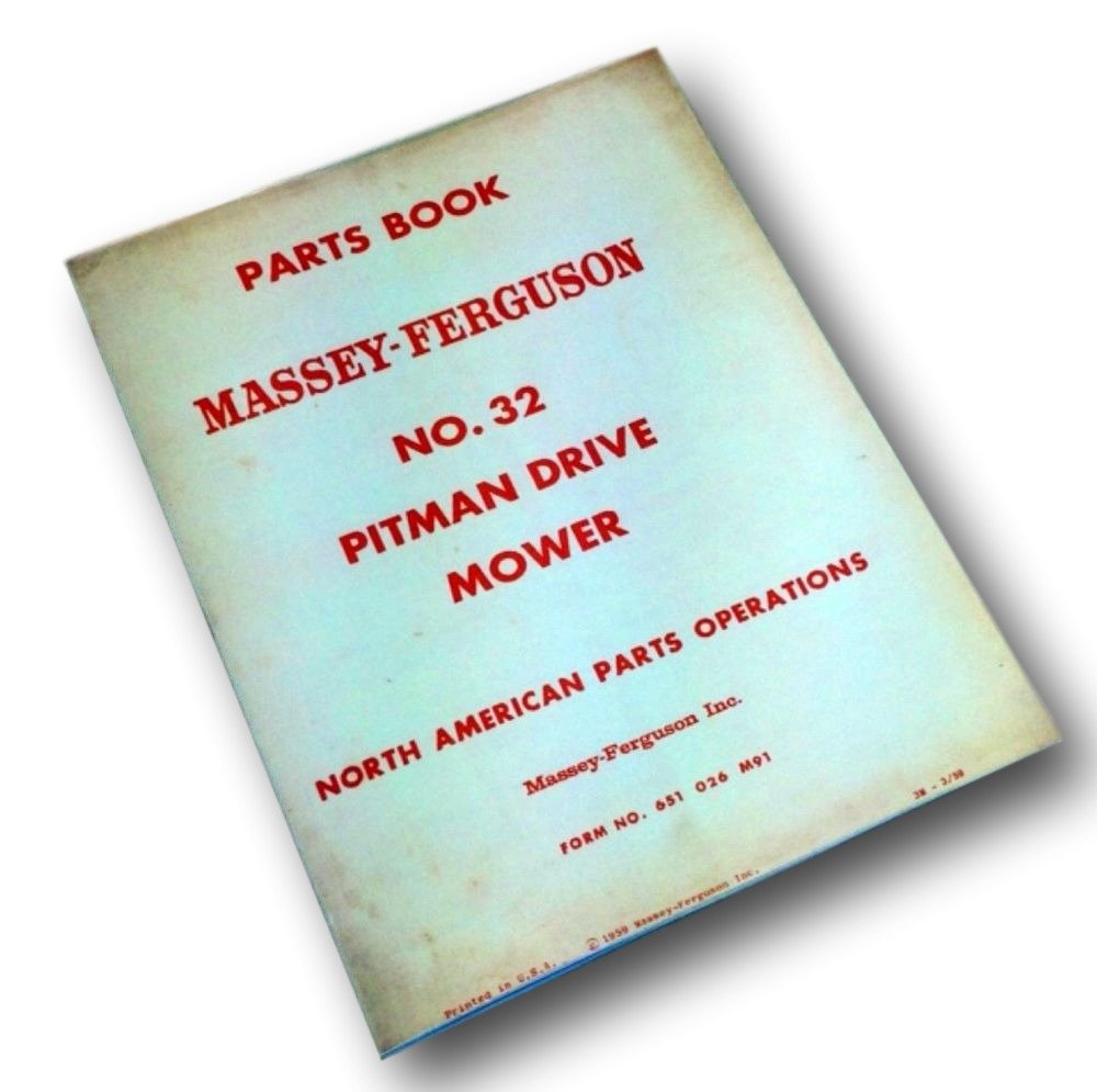 Amazon.com: Massey Ferguson No. 32 Pitman Drive Mower Cutter Par Sickle  Parts Book Manual: Industrial & Scientific