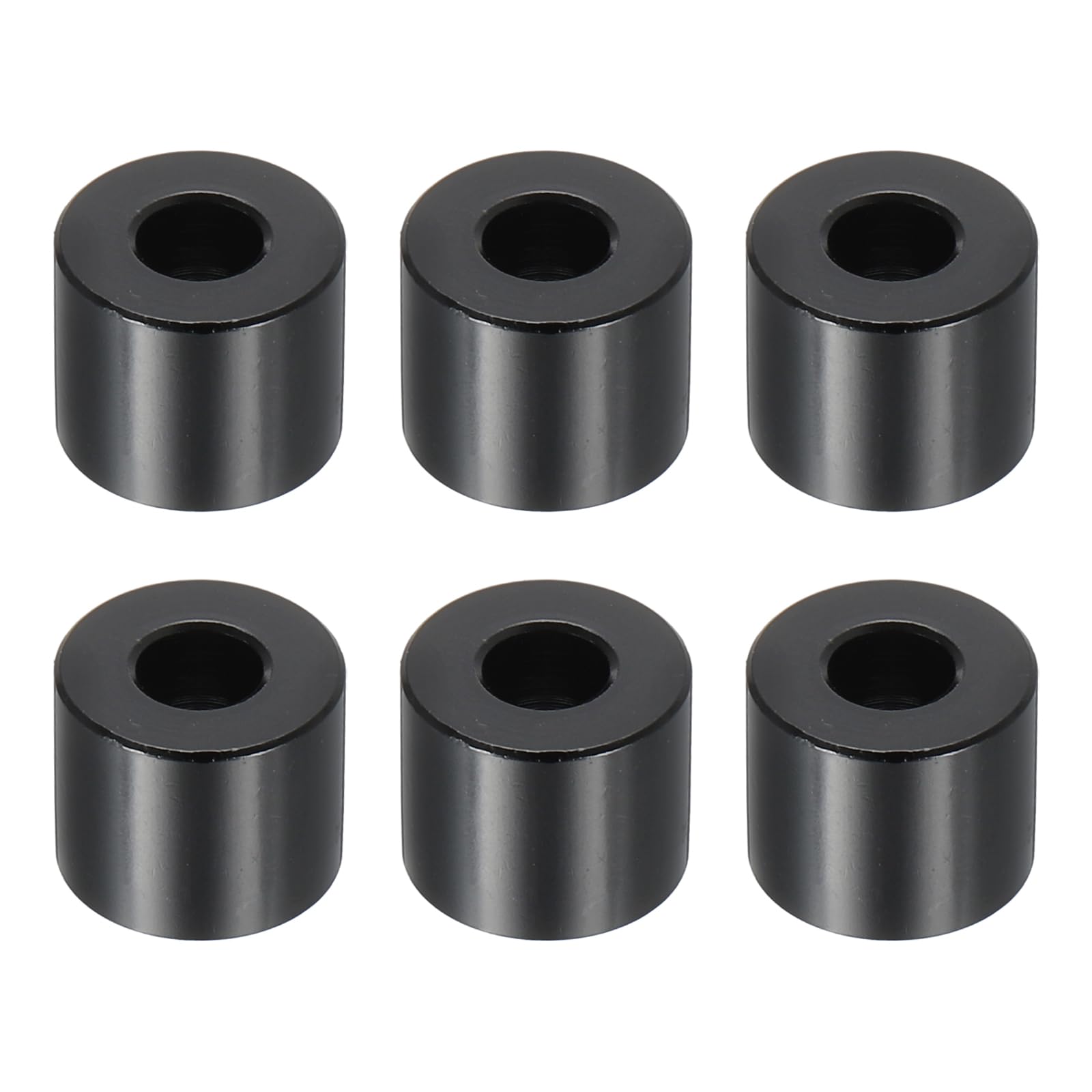 PATIKIL M5 Aluminum Spacers, 6 Pcs Metal Spacers Aluminum 5.2mm ID x 12mm OD x 10mm L Aluminum Spacer Screw Standoff Round for 1/5" or M5 Screw Bolts,Black