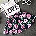 Mosunx(TM) Baby Girls Sleeveless Floral Princess Party Dress Vest+Skirt Set Clothes (Navy, 140)