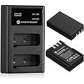 FirstPower EN-EL9 EN EL9a Battery 2-Pack 2000mAh and Dual USB Charger Compatible with Nikon D40, D40x, D60, D3000, D5000 Digi