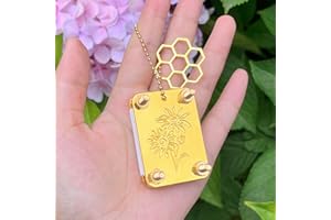 Happinit Micro Flower Press, Miniature Flowers Press Kit, Metal Pocket Flower Pressing, DIY Pressed Flowers Plant Preservation Kit for Arts and Crafts Lovers, Plant Lover Gifts (Gold)