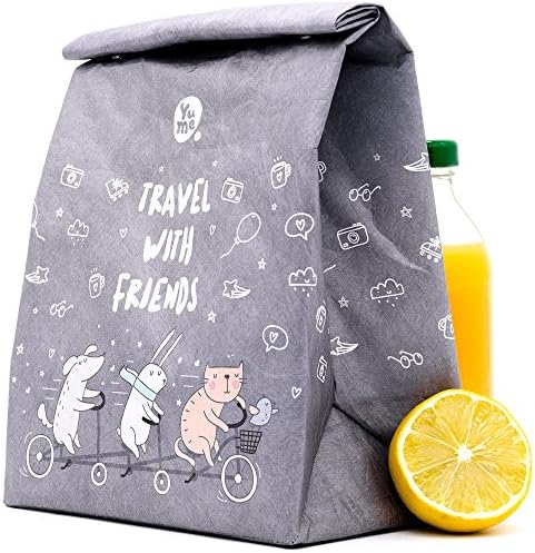 YUME Insulated Lunch Bags for Women - Designer Lunch Tote Bag - Cute Kids Lunch Bag - Lunch Box Bento Bag - Reusable Thermal Lunch Bag - Lunch Sack - Large Reusable Sandwich Bags (Teddy bear’s picnic)