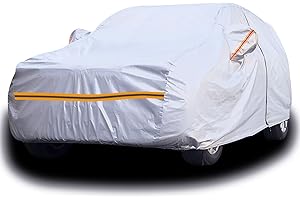 Autsop SUV Car Cover Waterproof All Weather,6 Layers Outdoor Car Covers for Automobiles Full Cover Rain Sun Wind Hail Protection with Zipper Cotton,Universal Fit for SUV/Jeep A4(Length Up to 175")