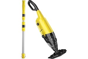 Oxseryn Cordless Electric Handheld Pool Vauum, Rechargeable Battery Hot Tub Vacuum Cleaner for Above Ground Pools, Spas Pools and Other Small Swimming Pools, Lemon Yellow