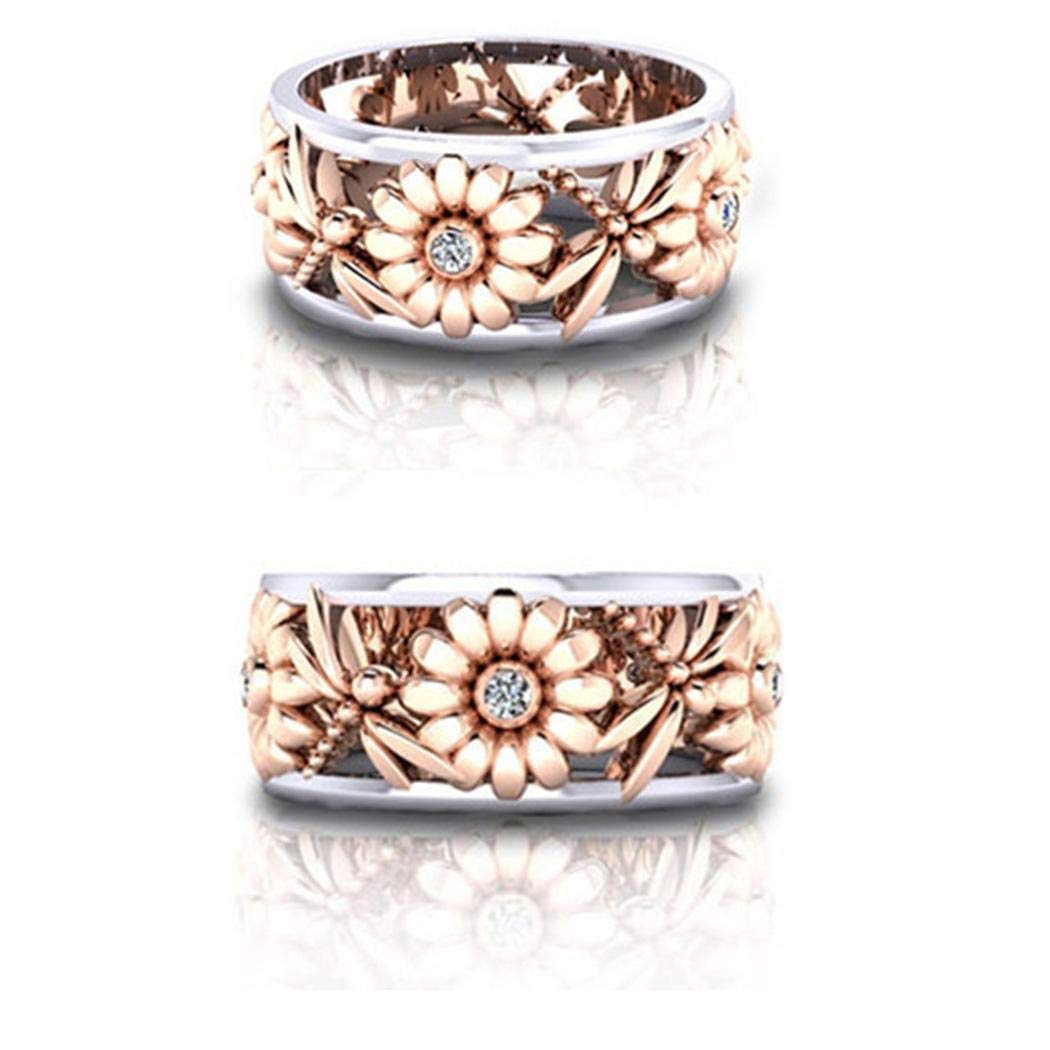 LIOPIO Cadeau de Bijoux Bague Bague Creuse de Libellule Tournesol Mode féminine Bagues d\'orteil