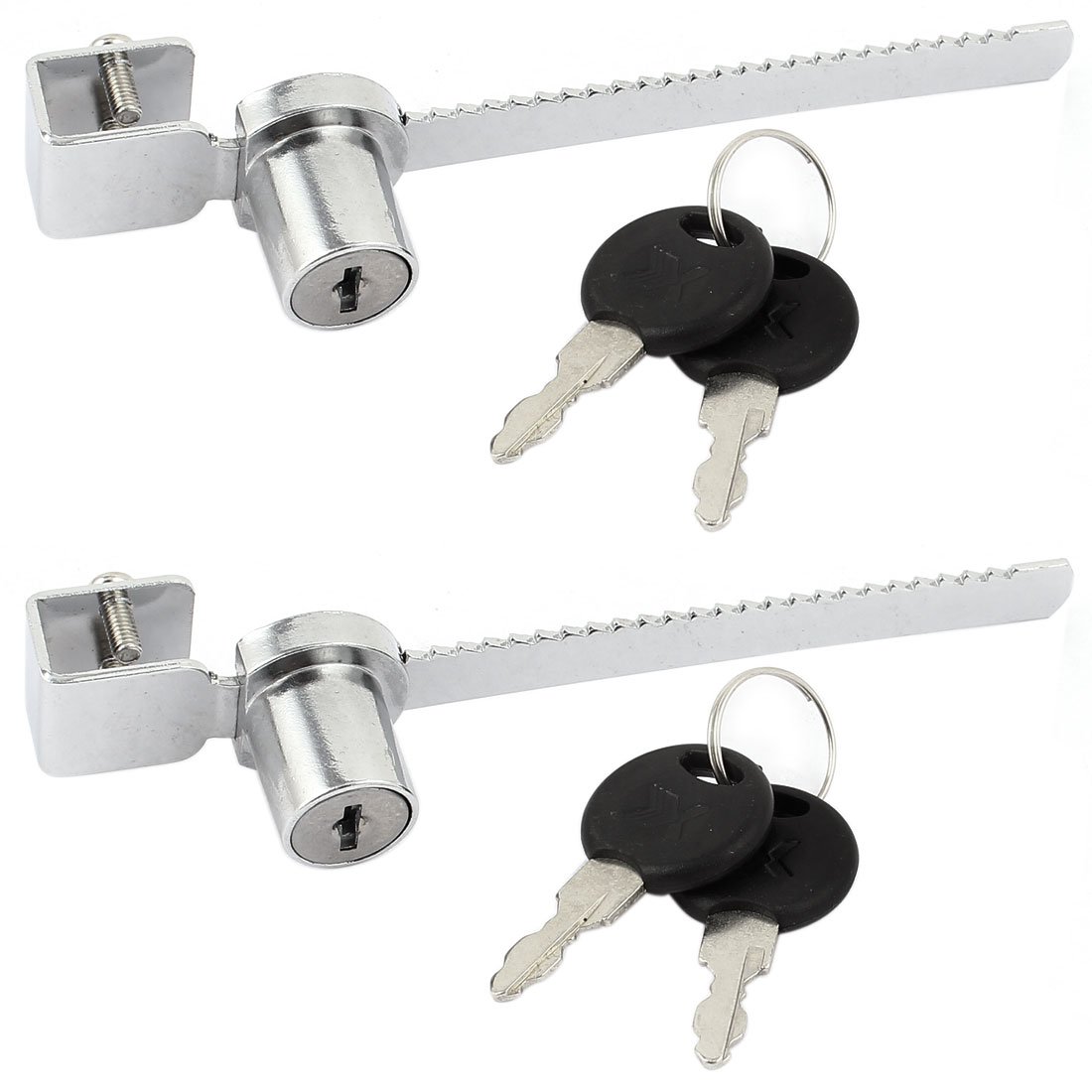 Sourcingmap 2 Pcs Cabinet Display Case Showcase Sliding Glass Door Lock w Keys