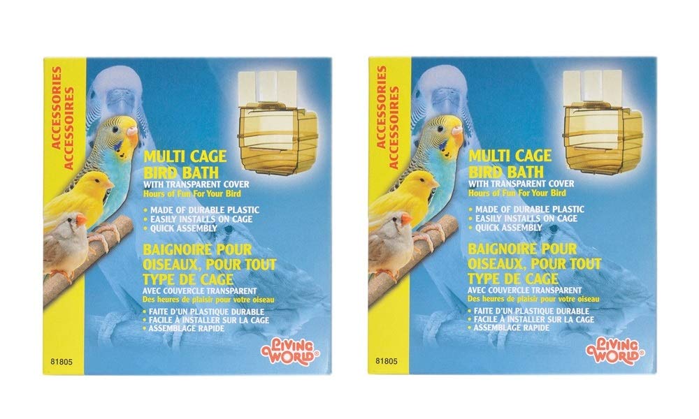 Living World Plastic Clear Outside Bird Bath Set Of 2