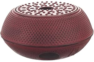 M.V. Trading T-7048 Large Cast Iron Tetsubin Teapot Warmer Arr, Red
