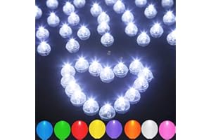 JJGoo 50pcs LED Balloon Light Mini Round Balls Lights, Waterproof Tiny Led Lights for Paper Lantern Easter Eggs Birthday Party Wedding Halloween Christmas Decoration
