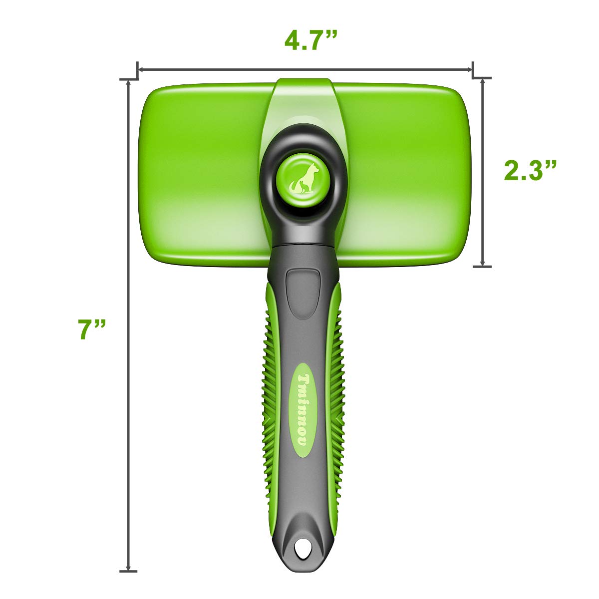 Tminnov Self Cleaning Slicker Brush, Dog Brush / Cat Brush for Shedding and Grooming, Deshedding Tool for Pet - Gently Removes Long and Loose Undercoat, Mats and Tangled Hair: Beauty