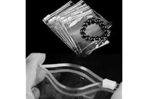 RIKYO 50 Self Seal PVC Pack Zipper Lock Bags,Clear Jewelry Anti Oxidation Bag Clarity Tarnish Prevention,Small Sealed Bag,Resealable packaging or Storage of Earrings and Rings (12x12cm/4.75x4.75inch)