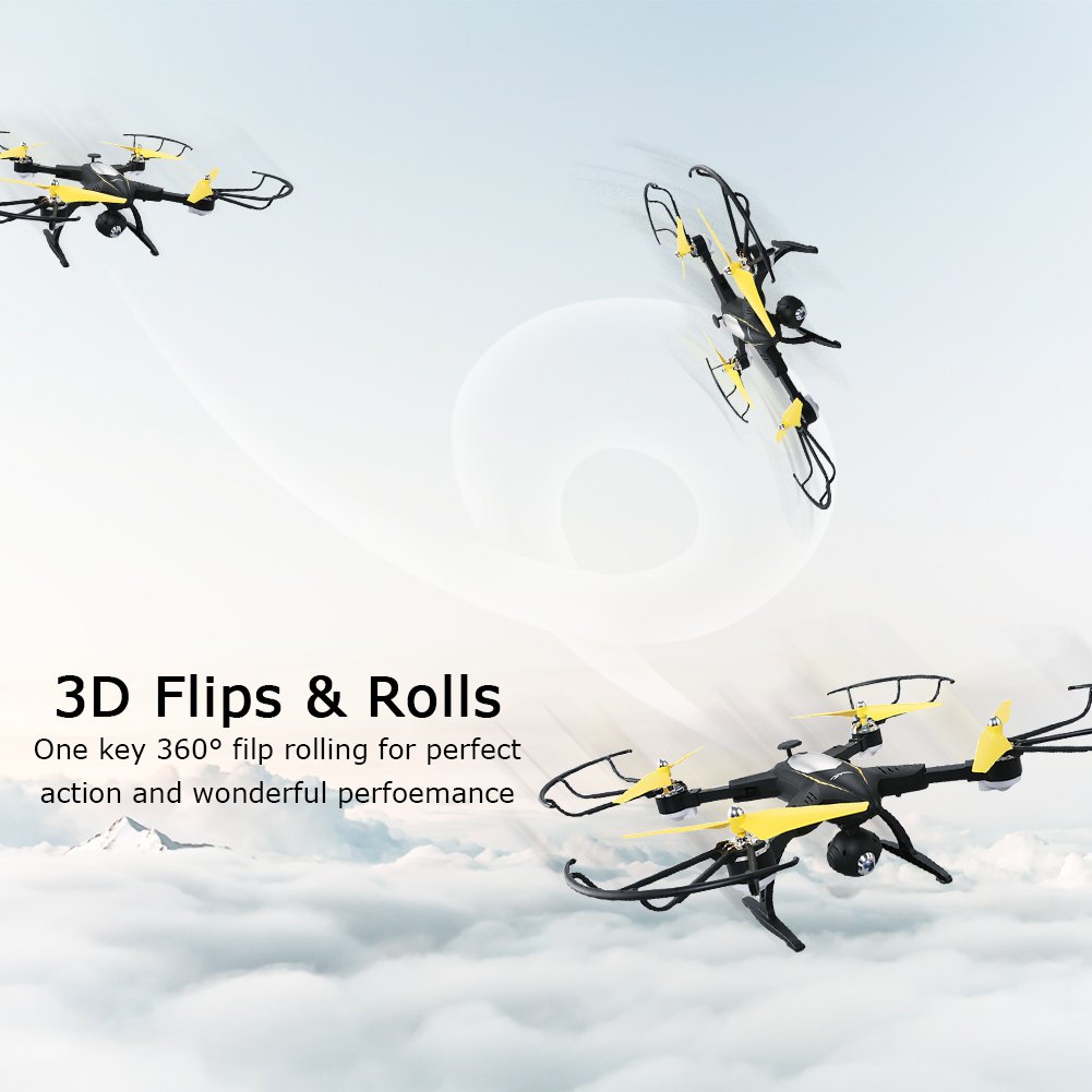 JJRC H39 RC Selfie Drone ,Kingtoys WIFI FPV Foldable Drone, 720P HD Camera Live Video,2.4GHz 4CH 6-Axis Gyro APP Control FPV Helicopters ,Altitude Hold, Gravity Sensor and Headless