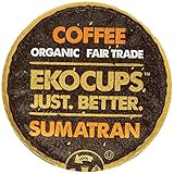 EKOCUPS Artisan Organic Sumatran Coffee, Dark roast, in Recyclable Single Serve Cups for Keurig K-cup Brewers, 10 count