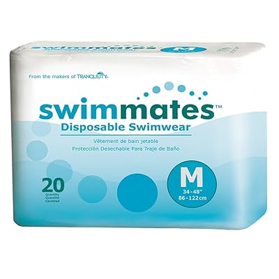 Swimmates Disposable Adult Swim Diapers, Medium, Case/80 (4/20s)