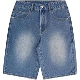OYOANGLE Boy's Jorts Baggy Jean Shorts Straight Leg Loose Denim Shorts with Pocket
