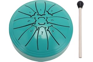 Steel Tongue Drum, 4 Inch 8 Note Steel Drums Rain Chime with Drumsticks and Music Book, Raindrop Drum,Rain Drum for Outside G