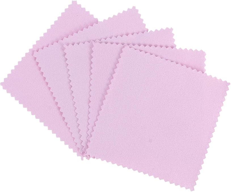Amosfun 100Pcs Jewelry Polishing Cloth Microfiber Soft Gold Silver