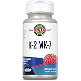 KAL Vitamin K2 MK7 ActivMelt 100 mcg, Vitamin K Supplement as Superior K2 MK7, Bone Health, Heart and Artery Health Support, Natural Raspberry Flavor, Vegan, Gluten Free, 60 Servings, 60 Micro Tablets