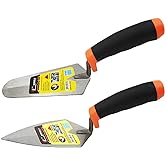 ESreake 2 Pcs Pointing Trowel and Gauging Trowel Set,6" Masonry Hand Tool Set with Soft Grip Handle,Margin Trowels Bricklaying Trowels Building Products (6 Inch)