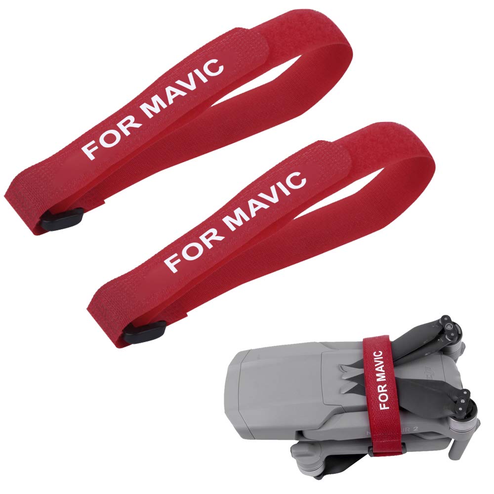 LINGHUANG 2PCS Propeller Motor Holder Strap for DJI AIR 3 / Mini 3 Pro/Mavic 3 / Mini 2 / Mavic Air 2 / Mavic Mini/Mavic 2 / Mavic Pro/Fimi X8SE Drone (Red)