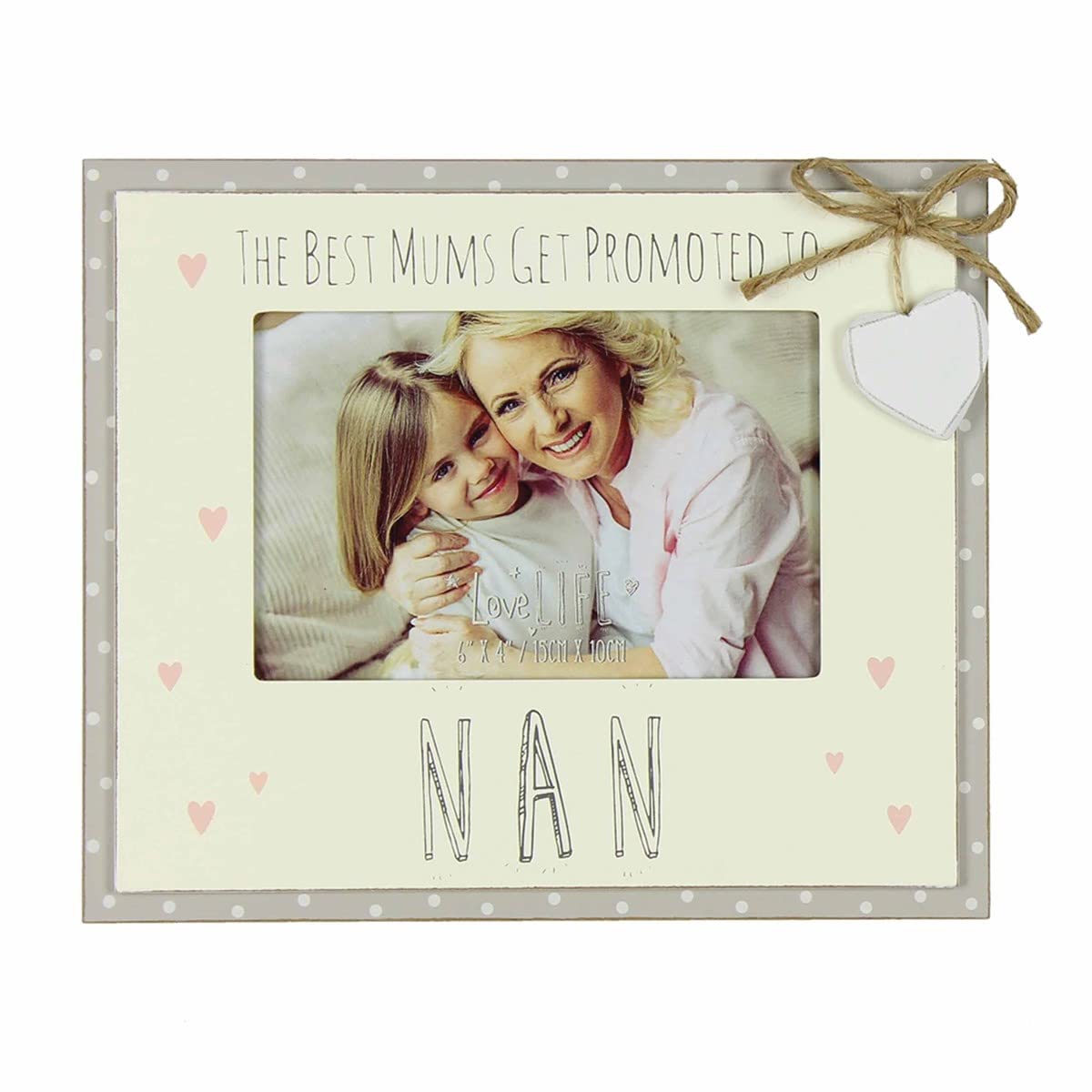 Love Life Vintage Wooden Promoted To Nan Sentiment Photo Frame Gift