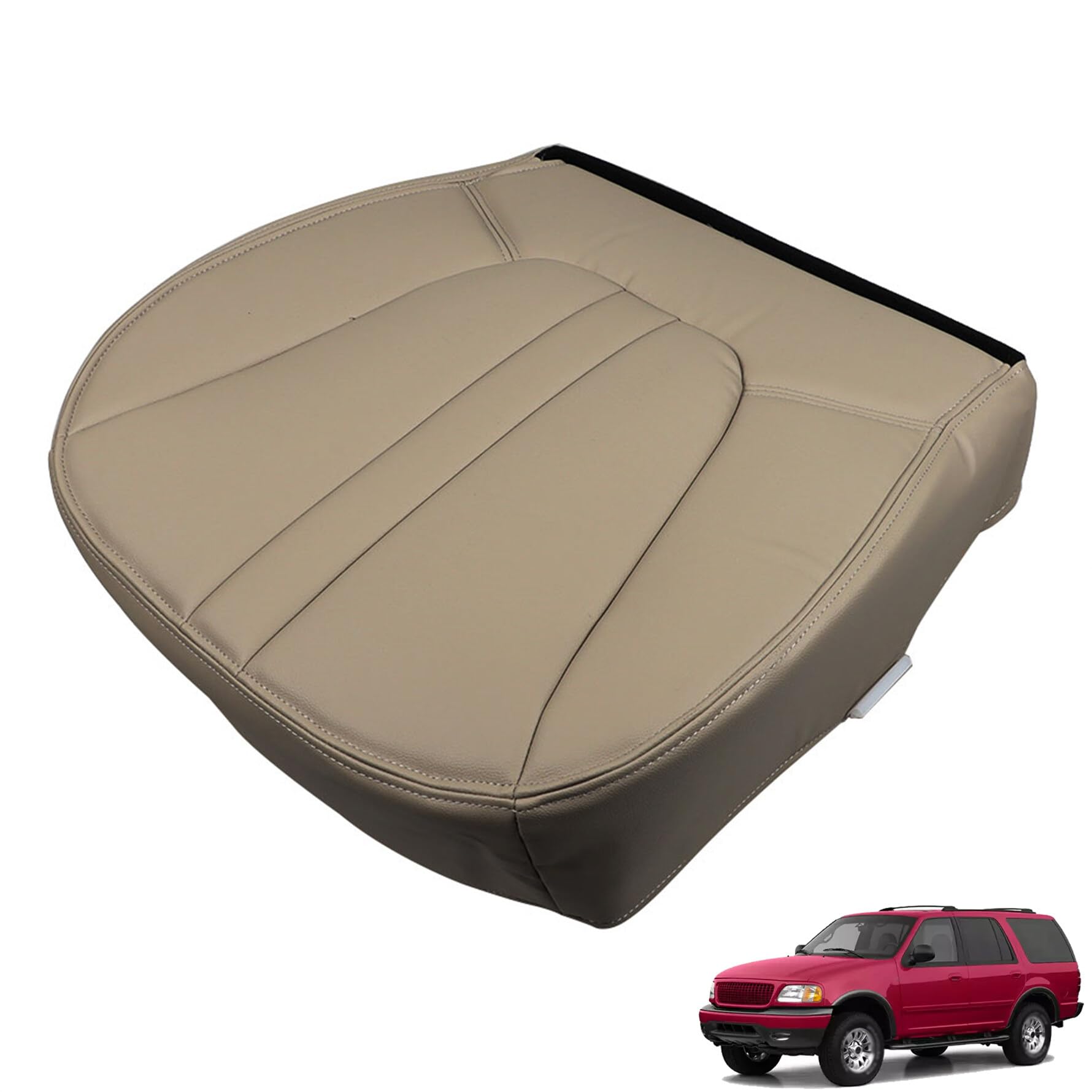 Photo 1 of munirater Car Tan Bottom Seat Cover Front Driver Side Synthetic Leather Replacement for 1997-2002 Expedition XLT Bauer