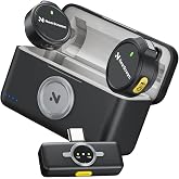 NearStream Wireless Lavalier Microphone for iPhone, Android and PC, AWM25T | Noise Cancellation, Up to 24-Hour Total Battery Life, Lightning and USB-C Plug-and-Play for Vlogging and Interviews