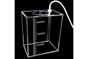 Saricho Acryli Made dosing Container, Liquid srorage Bucket, Aquarium Air Pump Accessories，dosing Pump Liquid containers,Reservoir (2.5L/0.66gal Blue lid)