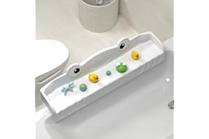 MMIOFANT Splash Guard for Bath Tub-Bathtub Caddy Tray with Play Shelf-Bathtub Shelf Over Tub for Kids' Toy-Bathroom Toy Organizers and Storage-Bath Side Table Toy Holder for Kid Baby Toddlers (White)