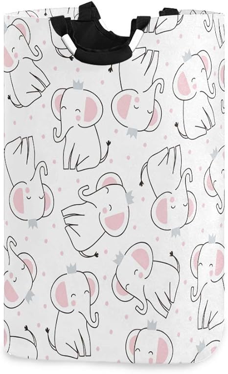 Canasta de lavandería con diseño de elefante y princesa, canasta de