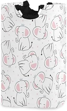 Canasta de lavandería con diseño de elefante y princesa, canasta de