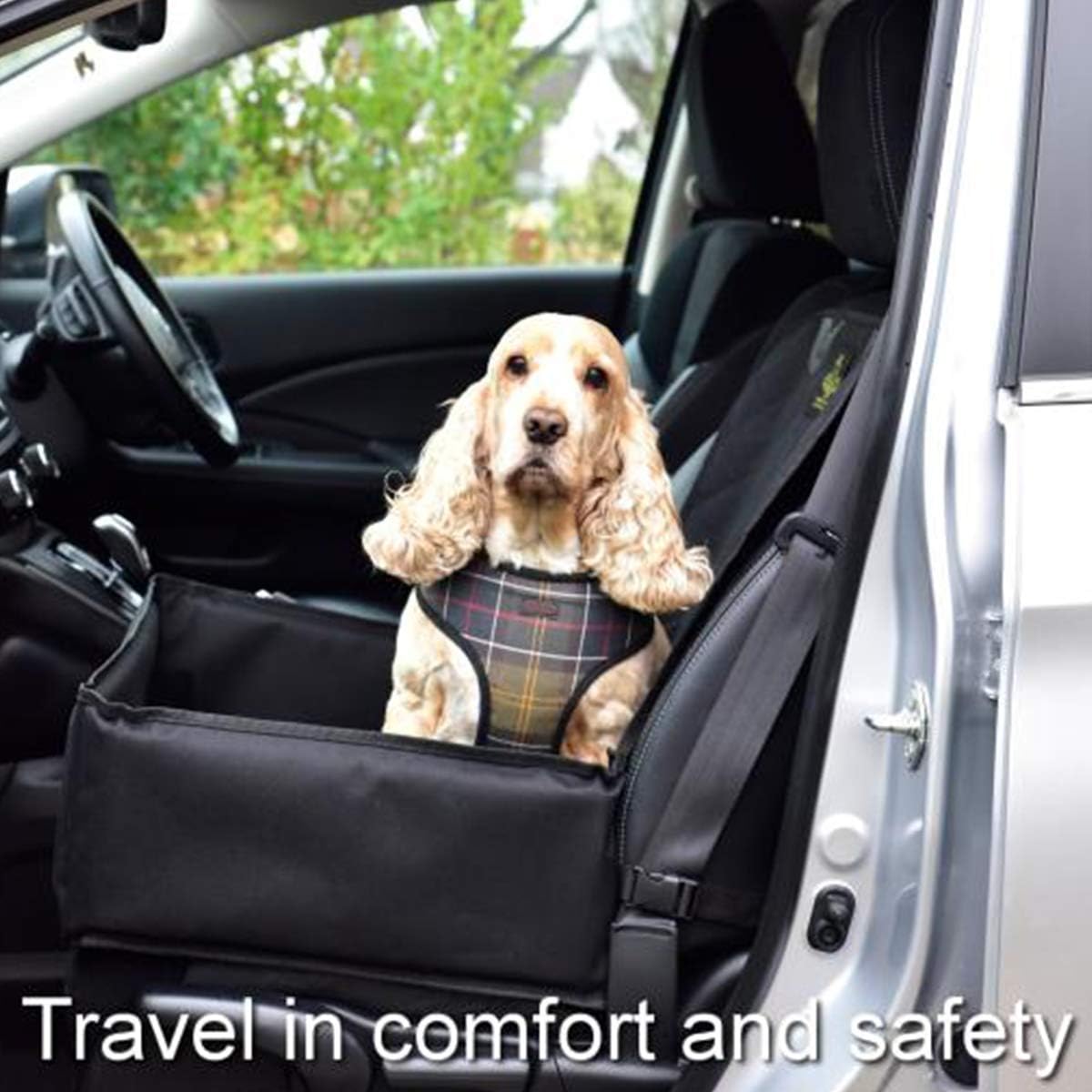 Heritage Accessories - Dog Car Seat for Small to Medium Pets Waterproof Protective Booster With 2 Safety Harness Seat Belts for Puppies - Image 3