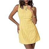 Floerns Women's Going Out Tie Open Back Mini Dress Sleeveless Pencil Mini Dresses