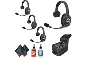 Eartec UL4S Ultralite 4-Person Headset System (USA) with 6Ave Heaphone and Microphone Cleaning Kit