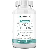 Purevit Advanced Thyroid Support Supplement with Black Cumin Extract, Selenium, Myo-inositol, Thyroid Support for Hashimotos and Hypothyroidism, 60 Capsules