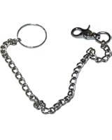 McKay 18&rdquo; Men&rsquo;s Secure Wallet Chain w/ 2&rdquo; Key Split Ring & Trigger Snap Hook - Chrome
