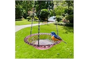 HFINGAQEX Hanging Birdbath Bird Feeder for Outdoor,Birdbath Bowl,Hanging Bird Bath,Bird Bath Bowl,Hanging Bird Feeder Water Tray or Bird Seed for Garden Backyard Decor,Ideal Bird Feeder Gift for Bird Lovers