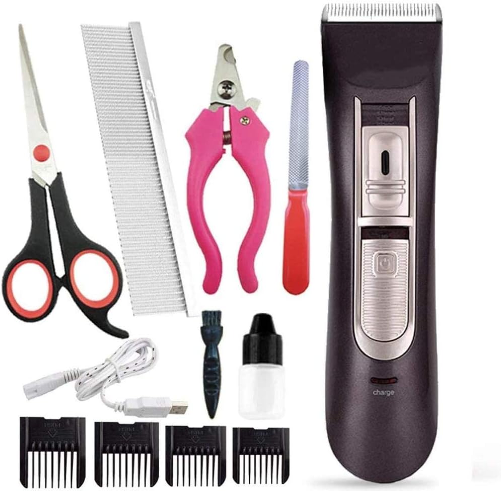 Beard Trimmer Rechargeable, Hair Clippers for MenPet Hair Clipper Dog Hair Shaving Hairdressing Tools USB Rechargeable Bass Design Pet Hair Clipper