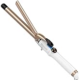 3/4 Inch Curling Iron Professional, Ceramic Tourmaline Curl Wand Barrel, Hair Curler Iron for Short Hair,Glove Include, Glove Include, Gold