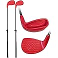 KOFULL Golf Clubs with Extendable Shaft – Backyard Outdoor Golf Club with Oversize Club Head for Golf Game with Buckets – Length Adjustable for Family – 2 Packs Right-Handed Training 21"-35", Red