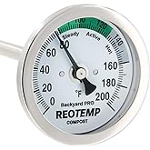 Reotemp 36 Inch Fahrenheit Backyard Pro Compost Thermometer with Digital Composting Guide