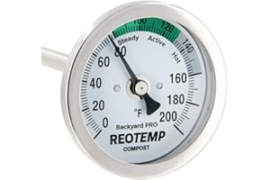 Reotemp 36 Inch Fahrenheit Backyard Pro Compost Thermometer with Digital Composting Guide