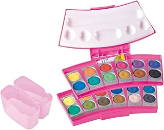 Pelikan 724252 - Deckfarbkasten ProColor, 24 Farben, inkl. 1 Tube Deckweiß, pink