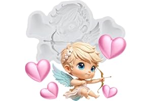 QDMOLDS Angel Fondant Mold Angel Cherub Cake Decorating Silicone Molds for Cupcake Topper Chocolate Candy Sugar Gum Paste Pol
